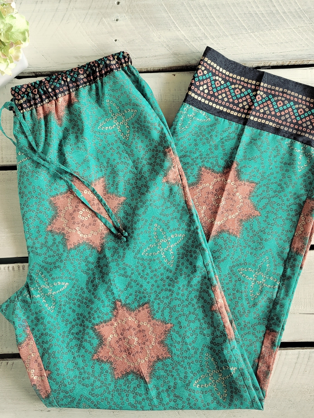 Soft Surroundings Star-Print Pull-On Pants Sz Small Boho